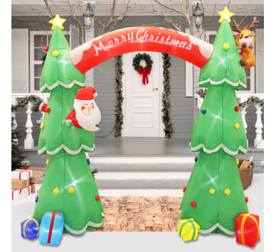 INFLATABLE 2 XMAS TREES ARCH 40 LED ΛΑΜΠ.ΑΝΤΑΠ.(12V) CW ΣΤΑΘΕΡΟ IP44 225*92*180cm 2m ΚΑΛ