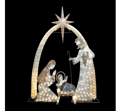 3D TINSEL SET OF HOLY FAMILY NATIVITY 500LED ΛΑΜΠ ΘΕΡΜ ΣΤΑΘΕΡ ΑΝΤΑΠΤ 4,5VDC 226*30*310cm IP44 5mΚΑΛ