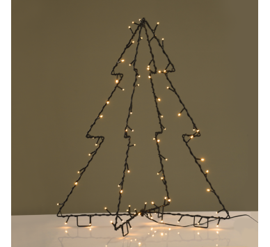  "METAL FOLDABLE TREE", 74 LED ΛΑΜΠ. ΣΕΙΡΑ WW ΑΝΤΑΠ(3.5V)ΣΤΑΘ. ΜΑΥΡΟ ΚΑΛ.IP44 55Χ65CM, 4Μ ΚΑΛ ΤΡΟΦ