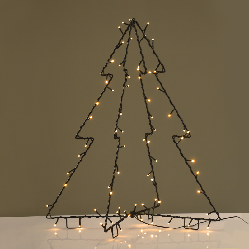  "METAL FOLDABLE TREE", 74 LED ΛΑΜΠ. ΣΕΙΡΑ WW ΑΝΤΑΠ(3.5V)ΣΤΑΘ. ΜΑΥΡΟ ΚΑΛ.IP44 55Χ65CM, 4Μ ΚΑΛ ΤΡΟΦ