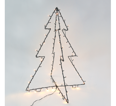  "METAL FOLDABLE TREE", 90LED ΛΑΜΠ. ΣΕΙΡΑ WW ΑΝΤΑΠ.(3.5V)ΣΤΑΘ. ΜΑΥΡΟ ΚΑΛ. IP44 75X85CM, 4Μ ΚΑΛ ΤΡΟΦ