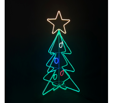 3D CHRISTMAS TREE 1000 LED ΔΙΠΛΗΣ ΟΨΗΣ ΦΩΤ. 9,5m ΠΟΛΥΧΡ. ΣΤΑΘΕΡΟ IP65 75*75*130cm 1,5m ΚΑΛ.