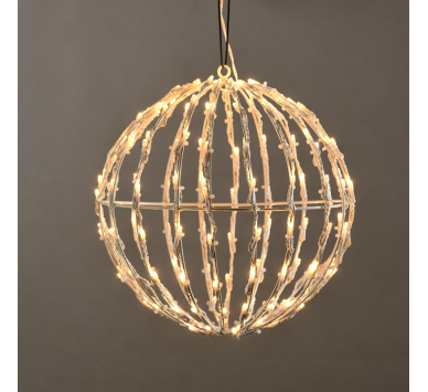  "3D BALL" ΣΧΕΔΙΟ 100 LED ΛΑΜΠ. ΣΕΙΡΑ, ΘΕΡΜΟ ΛΕΥΚ, ΑΝΤΑΠΤ.(4.5VDC), IP44,20x20x21cm,ΛΕΥΚΟ ΚΑΛ,5m