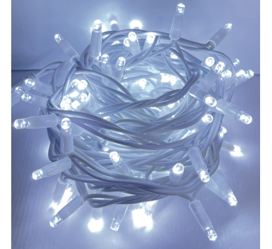 100 LED ΛΑΜΠ. ΣΕΙΡΑ ΛΕΥΚΟ ΚΑΟΥΤΣΟΥΚ ΨΥΧΡΟ ΛΕΥΚΟ ΕΠΕΚΤ. (ΜΑΧ 20) 10CM ΑΠΟΣΤ. 10Μ IP65  1.5 ΚΑΛ ΤΡΟΦ