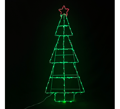 CHRISTMAS TREE 100 LED ΛΑΜΠ ΣΕΙΡΑ ΠΡΑΣΙΝΟ ΜΕ ΚΟΚΚΙΝΟ ΑΣΤΕΡΙ ΣΤΑΘΕΡΟ IP44 60*150cm 5m ΚΑΛ.