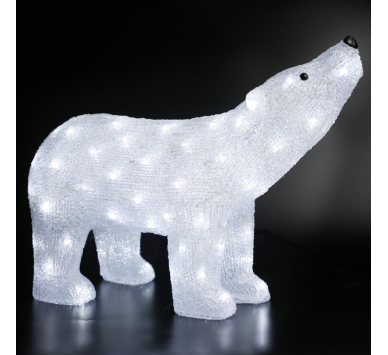 ACRYLIC HEAD UP BEAR 120 LED ΛΕΥΚΑ IP44 55*17,5*37,5cm  30cm ΚΑΛ.