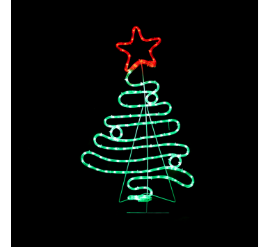 CHRISTMAS TREE 132 LED ΣΧΕΔΙΟ 5.5m ΜΟΝΟΚΑΝΑΛ ΦΩΤΟΣΩΛ RED-GREEN IP65 54x90cm 1.5m ΚΑΛΩΔ