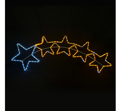 5 STARS 144 LED 6m ΜΟΝΟΚ. ΦΩΤ ΛΕΥΚΟ & ΚΙΤΡΙΝΟ FLASH IP65 150*50cm 1.5m ΚΑΛ.