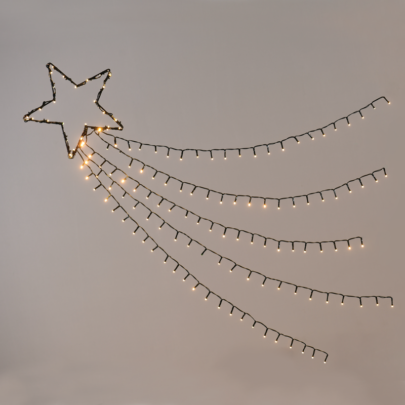 "SHOOTING STAR, 5 ROWS", 150 WW LED 8 ΛΕΙΤΟΥΡΓ., ΑΝΤΑΠ. (4.5VDC) IP44 30cm (1m ΟΥΡΑ), 5m. ΚΑΛ. ΤΡ