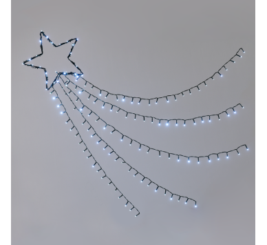  "SHOOTING STAR, 5 ROWS", 150 CW LED 8 ΛΕΙΤΟΥΡΓ., ΑΝΤΑΠ. (4.5VDC) IP44 30cm (1m ΟΥΡΑ), 5m. ΚΑΛ. ΤΡ