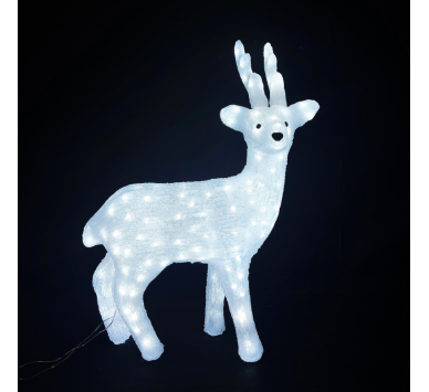 ACRYLIC STANDING REINDEER 150 LED ΛΕΥΚΑ IP44 57,5*32*74,5cm  30cm ΚΑΛ.