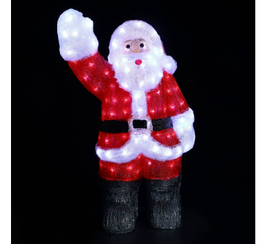ACRYLIC WAVING SANTA 150 LED ΛΕΥΚΑ IP44 30*27*60cm  30cm ΚΑΛ.