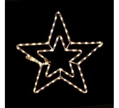  "DOUBLE STARS" 60 LED ΣΧΕΔΙΟ 2.5m ΜΟΝΟΚΑΝΑΛ ΦΩΤΟΣΩΛ ΘΕΡΜΟ ΛΕΥΚΟ IP65 46cm 1.5m ΚΑΛΩΔ