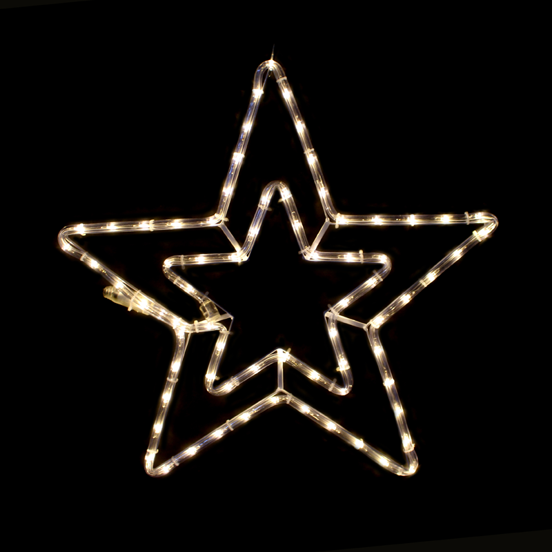  "DOUBLE STARS" 60 LED ΣΧΕΔΙΟ 2.5m ΜΟΝΟΚΑΝΑΛ ΦΩΤΟΣΩΛ ΘΕΡΜΟ ΛΕΥΚΟ IP44 46cm 1.5m ΚΑΛΩΔ