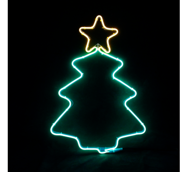  "CHRISTMAS TREE" 200 NEON LED 2m NEON DOUBLE SMD ΦΩΤ., WW + ΠΡΑΣΙΝΟ ΣΤΑΘ., IP44, 38.5X54CM, 1.5m Κ