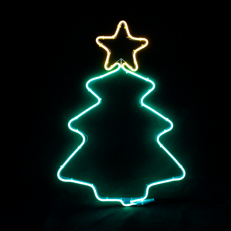  "CHRISTMAS TREE" 200 NEON LED 2m NEON DOUBLE SMD ΦΩΤ., WW + ΠΡΑΣΙΝΟ ΣΤΑΘ., IP44, 38.5X54CM, 1.5m Κ