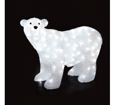 ACRYLIC BACK BEAR 240 LED ΛΕΥΚΑ IP44 97*42*75cm  30cm ΚΑΛ.