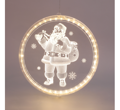  "3D ACRYLIC SANTA", 24 WW LED ΣΤΑΘ. IP20 21X21.6CM, USB ΚΑΛ. ΤΡΟΦΟΔ.