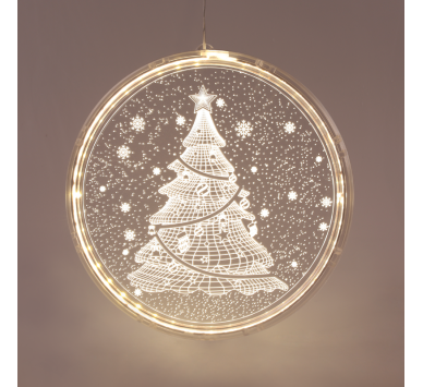  "3D ACRYLIC CHRISTMAS TREE", 24 WW LED ΣΤΑΘ. IP20 21X21.6CM, USB ΚΑΛ. ΤΡΟΦΟΔ.