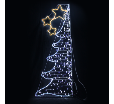  "HALF XMAS TREE", 252&200LED ΕΠΙΣT ΣΧΕΔ 7mΜΟΝΟΚ. ΦΩΤ+ΛΑΜ ΣΕΙΡ,CW+ΚΙΤΡ ΣΤΑΘ,IP44,750x200CM,1.5m ΤΡ