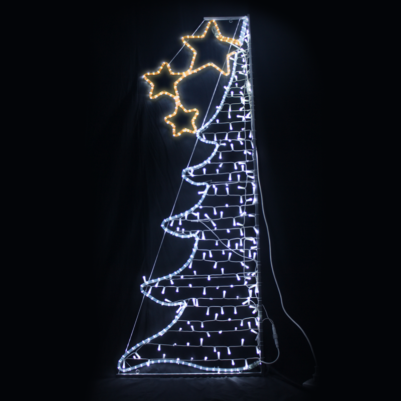  "HALF XMAS TREE", 252&200LED ΕΠΙΣT ΣΧΕΔ 7mΜΟΝΟΚ. ΦΩΤ+ΛΑΜ ΣΕΙΡ,CW+ΚΙΤΡ ΣΤΑΘ,IP44,750x200CM,1.5m ΤΡ