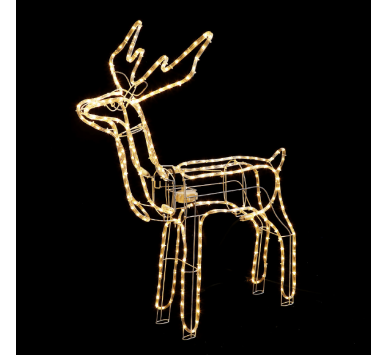 STANDING REINDEER WITH MOTOR 264 LED 11m ΜΟΝΟΚ. ΦΩΤ. ΘΕΡΜΟ ΛΕΥΚ ΣΤΑΘΕΡΟ IP65 100*58*116cm 1,5m ΚΑΛ