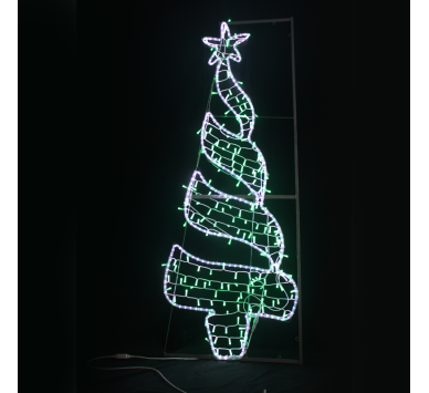 "CHRISTMAS TREE",270&200LED ΕΠΙΣT ΣΧΕΔ 7.5mΜΟΝΟΚ ΦΩΤ+ΛΑΜ ΣΕΙΡ,CW+ΠΡΑΣ ΣΤΑΘ,IP44,750x200CM,1.5m ΤΡ