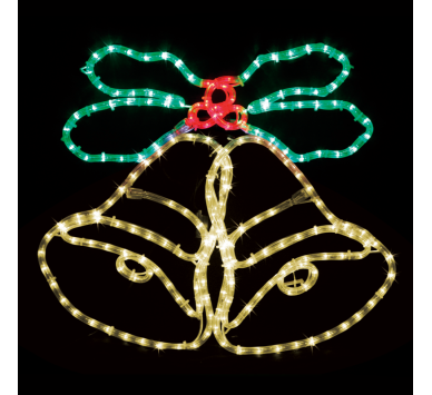 "DOUBLE BELLS" 288LED ΣΧΕΔΙΟ 8m ΦΩΤΟΣΩΛ RED-GREEN-YELLOW IP44 75x58cm 1.5m ΚΑΛΩΔ