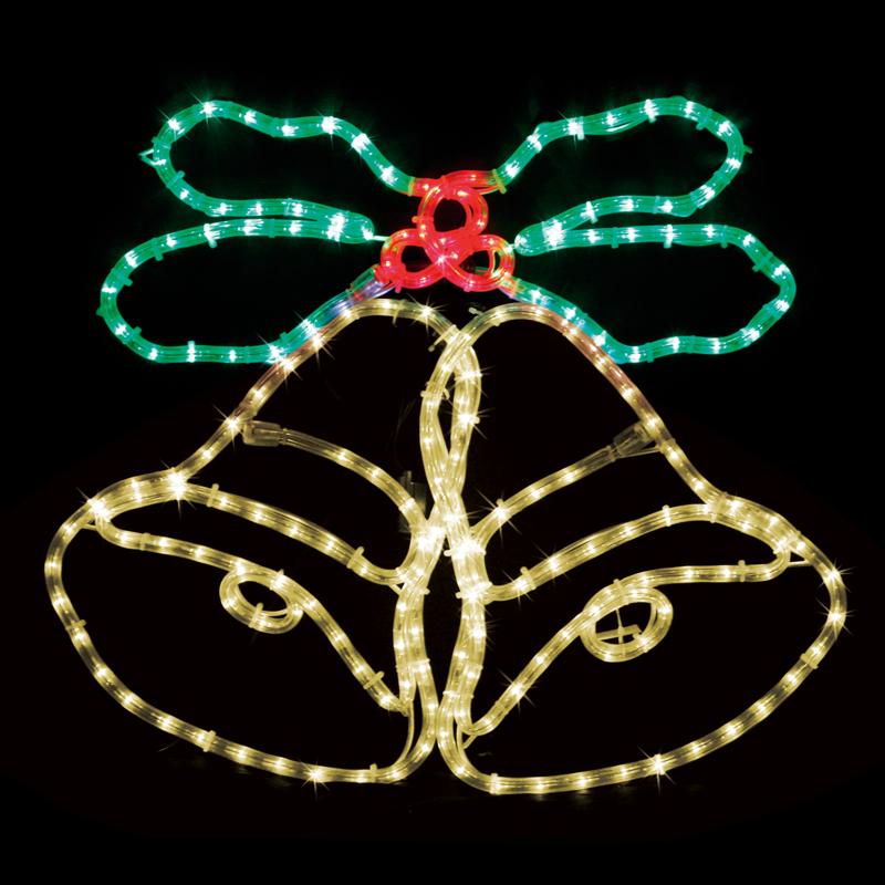 "DOUBLE BELLS" 288LED ΣΧΕΔΙΟ 8m ΦΩΤΟΣΩΛ RED-GREEN-YELLOW IP44 75x58cm 1.5m ΚΑΛΩΔ