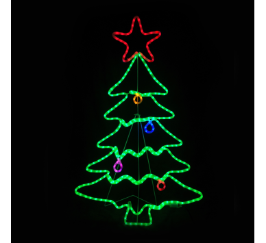 CHRISTMAS TREE 288 LED 8m ΜΟΝΟΚ.ΦΩΤ, ΠΟΛΥΧΡ. FLASH, IP65, 70X114CM, 1.5m ΚΑΛ.