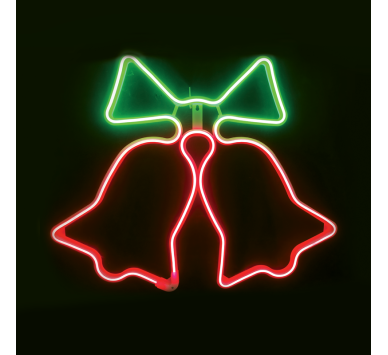  "DΟUBLE BELLS" 300 NEON LED 3m NEON DOUBLE SMD ΦΩΤ., ΚΟΚΚΙΝΟ+ΠΡΑΣΙΝΟ ΣΤΑΘ., IP44, 62Χ50CM, 1.5m ΚΑ