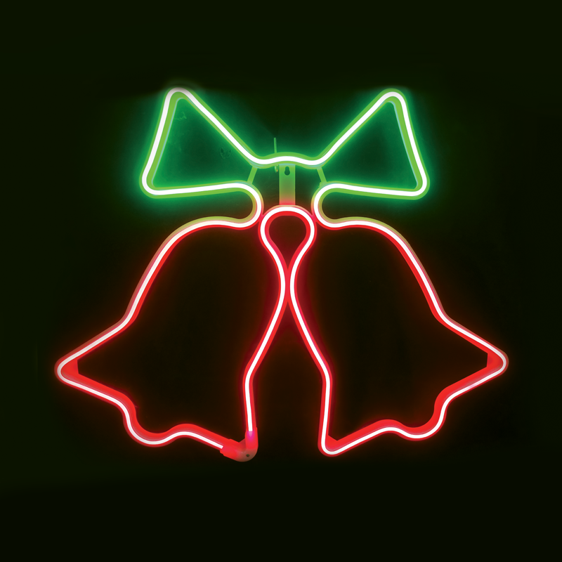  "DΟUBLE BELLS" 300 NEON LED 3m NEON DOUBLE SMD ΦΩΤ., ΚΟΚΚΙΝΟ+ΠΡΑΣΙΝΟ ΣΤΑΘ., IP44, 62Χ50CM, 1.5m ΚΑ