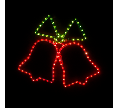  "DOUBLE BELLS" 108 ΛΑΜΠΑΚ ΣΧΕΔΙΟ 3m ΜΟΝΟΚΑΝΑΛ ΦΩΤΟΣΩΛ GREEN-RED ΜΗΧΑΝΙΣΜΟ FLASH IP44 55x55cm 1.5m