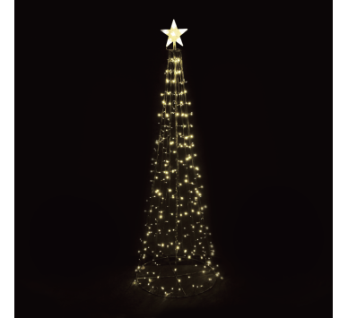 CHRISTMAS TREE WITH STAR 384LED ΛΑΜΠΑΚ ΣΕΙΡ ΠΡΑΣΙΝ&ΘΕΡΜΟ ΣΤΑΘΕΡ IP44 22*20*5cm 75*75*230cm 10m ΚΑΛ.