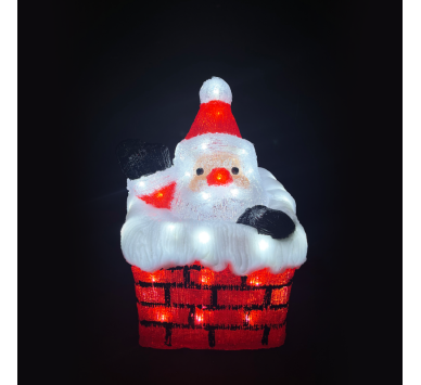 ACRYLIC CHIMNEY SANTA 50 LED ΛΕΥΚΑ IP44 23,5*23,5*35cm  30cm ΚΑΛ.