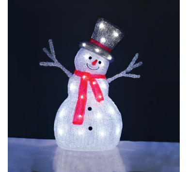 ACRYLIC STANDING SNOWMAN 40 LED ΨΥΧΡΟ ΛΕΥΚΟ 31*22*45cm IP44 5m ΚΑΛ^