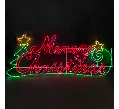 MERRY CHRISTMAS WITH TREE 576 LED 24m ΜΟΝΟΚ. ΦΩΤ ΠΟΛΥΧΡ. FLASH IP65 205*81cm 1,5m ΚΑΛ.