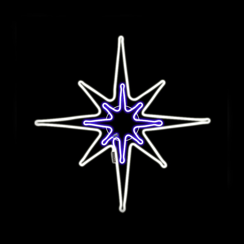"NORTH STAR" 600 NEON LED 6m DOUBLE SMD ROPE LIGHT, CW+BLUE STEADY,IP44,81Χ81CM,1.5m ΚΑΛ. ΤΡΟΦ.