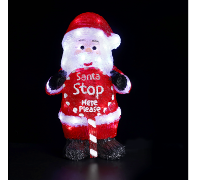 ACRYLIC STANDING SANTA 60 LED ΛΕΥΚΑ IP44 24,5*18*40,5cm  30cm ΚΑΛ.
