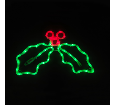 MISTLETOE 60LED  ΜΟΤΙΦ 2,5m ΜΟΝΟΚ. ΦΩΤΟΣ ΚΟΚΚΙΝΟ& ΠΡΑΣΙΝΟ ΣΤΑΘΕΡΟ IP65  45*32cm 1.5m ΚΑΛ.