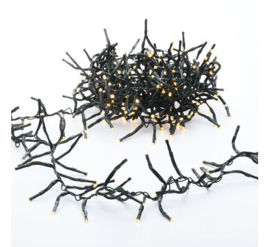  700 CLUSTER LED ΛΑΜΠ. ΣΕΙΡΑ (ANA 5cm), WW, ΑΝΤΑΠΤ.(31VDC)& 8  ΠΡΟΓΡΑΜ.,IP44, 11.5m, ΠΡΑΣΙΝΟ ΚΑΛ.