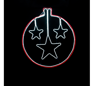  "STAR BALL" 700 NEON LED 7m NEON DOUBLE SMD ΦΩΤ., ΚΟΚΚΙΝΟ+CW ΣΤΑΘ., IP44, 60X67CM, 1.5m ΚΑΛ.