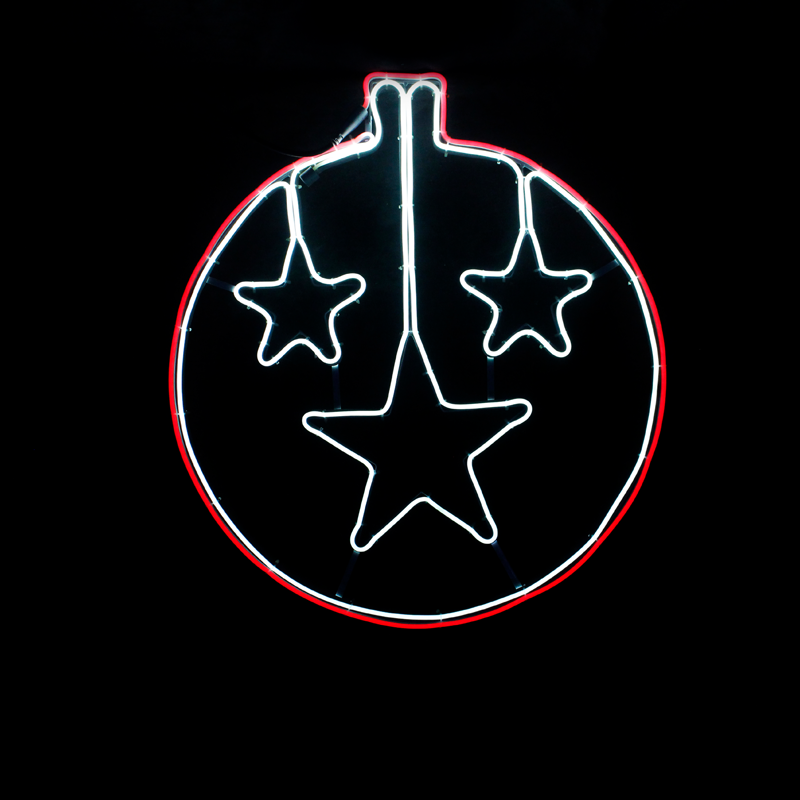  "STAR BALL" 700 NEON LED 7m NEON DOUBLE SMD ΦΩΤ., ΚΟΚΚΙΝΟ+CW ΣΤΑΘ., IP44, 60X67CM, 1.5m ΚΑΛ.