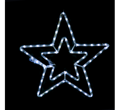 "DOUBLE STARS" 72 LED ΣΧΕΔΙΟ 3m ΜΟΝΟΚΑΝΑΛ ΦΩΤΟΣΩΛ ΨΥΧΡΟ ΛΕΥΚΟ ΜΗΧΑΝΙΣΜΟ FLASH IP44 55cm 1.5m ΚΑΛΩ