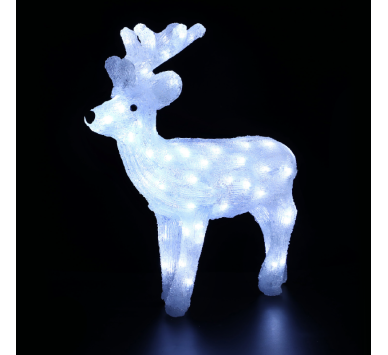 ACRYLIC STANDING REINDEER 80 LED ΛΕΥΚΑ IP44 45*13,5*49cm  30cm ΚΑΛ.