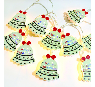 CHRISTMAS BELLS MOTIFS 10 LED ΘΕΡΜΑ ΛΑΜΠΑΚ ΣΕΙΡΑ ΜΠΑΤ 2ΧAA (ΔΕΝ ΣΥΜΠ) IP20 1,35m 30cm ΔΙΑΦ ΚΑΛ