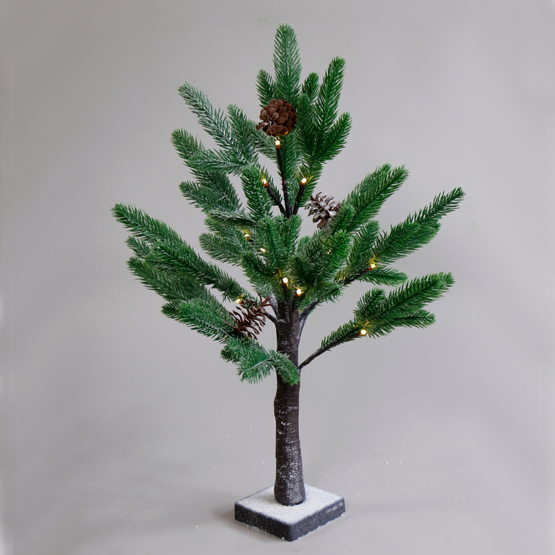  “SNOW PINE TREE WITH PINE CONES” 24 WW LED ΛΑΜΠΑΚ. IP20 3xAA ΥΨΟΣ 60CM ΒΑΣΗ 10x10CM