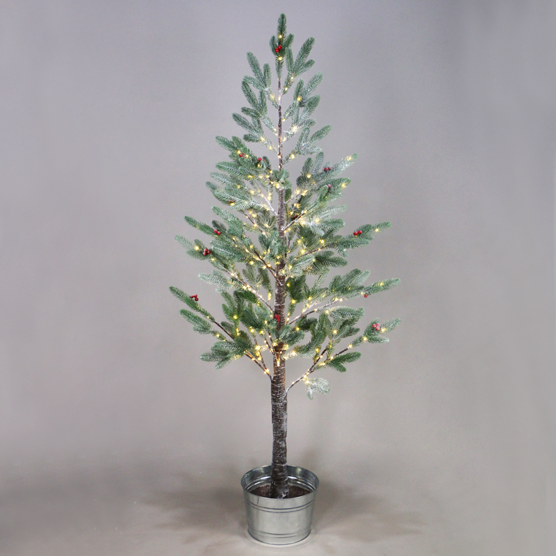  SNOW FLOWER TREE WITH RED CHERRY&POT 288WW LED ΛΑΜΠΑΚ ΑΝΤΑΠ(4,5V)IP44 ΥΨ.160CM Ø20CM 3MΚΑΛΩΔ ΤΡΟΦ