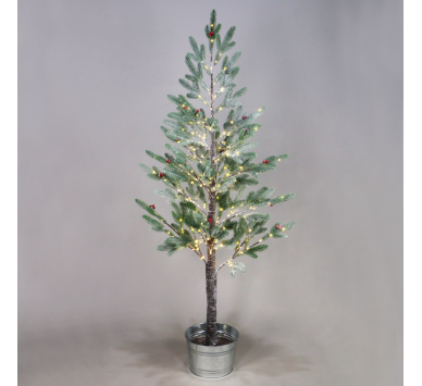  SNOW FLOWER TREE WITH RED CHERRY&POT 384WW LED ΛΑΜΠΑΚ ΑΝΤΑΠ(4,5V)IP44 ΥΨ.200CM Ø27CM 3MΚΑΛΩΔ ΤΡΟΦ