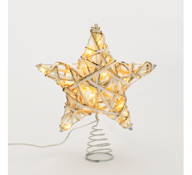 "WHITE & GOLD CONVEX STAR" 20 MINI WW LED ΛΑΜΠ. ΜΠΑΤ. 3ΧΑΑ,IP20 23x5x20cm